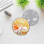 Tree Frame Metal Cutting Dies for Card Making, Tree Leaves Round Frame Die Cuts Carbon Steel Embossing Stencil Template Cutting Tools for DIY Scrapbooking Paper Card Photo Album Craft Supplies