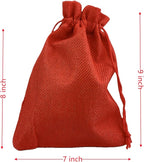 Palmhomee Pack of 25 Burlap Gift Bags with Drawstring Linen Jewelry Pouches Wedding Hessian Jute Bags for Birthday and Treat Pouches Party Wedding Favors Gift (7x9 Inch, Red)