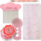 JUYA Paper Quilling Kit with Pink Tools 960 Strips Board Mould Crimper Coach Comb (Paper Width 3mm)