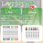 Stocking Stuffers, Liquid Chalk Markers Dual Wide & Fine Tip, 12 Colors Car Chalk Window Markers Pen for Glass Mirror Blackboard Halloween Decorations, Teen Girl Gifts Trendy Stuff