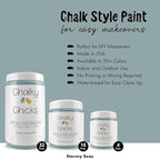 Chalky Chicks All-in-One Chalk Paint for Furniture or Cabinet - 32Fl Oz- Matte Finish Stormy Seas (Light Blue) for Metal, Wood Furniture Paint - No Sanding All-in-One for Home Decor & Crafts, USA Made