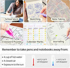 BAYTORY 12Pcs Colored Erasable Gel Pens, Fine Point 0.7mm, Retractable Assorted Colors Pen with Eraser, Smooth Writing Erasable Pens for Drawing Crossword Puzzles