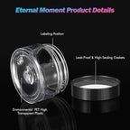 Eternal Moment 36 Pack 1 OZ Plastic Jars Round Clear Cosmetic Container Jars with Lids, Perfect for Lotion, Cream, Ointments, Makeup, Eye Shadow, Rhinestone, Samples, Pot, Travel Storage