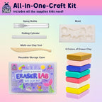 Eraser Lab DIY Clay Mini Cute Eraser Kit for Girls - Unicorn & Mermaid Theme - Fun Craft Activity for Girls Aged 4 5 6 7 8 9 10, Perfect Back to School Supply, Ideal Christmas & Birthday Gift Idea