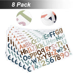 TaoBary 544 Pcs 2 Inch 16 Sheets Large Letter Stickers, Upper and Lower Case, Adhesive Vinyl Alphabet Sticker for Bulletin Board, Poster, Bottle, DIY, Notebook(Black, White, Rainbow, Gray Tone,2 Inch)