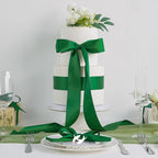 HUIHUANG Forest Green Ribbon 2 inch Double-Faced Forest Green Silk Fabric Ribbon for Christmas, Crafts, Bows Making, Flower Bouquet Wrap, Gift Wrapping, Home Decor, Hairs-25 Yards/Roll