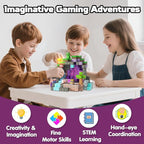 Magnetic Blocks, 150PCS Magnetic Building Blocks Light Up, Stacking Magnets for Kids, Sensory Toy for STEM Constructions Magnet Blocks for Boys Girls Age 3+, Christmas Birthday Gifts