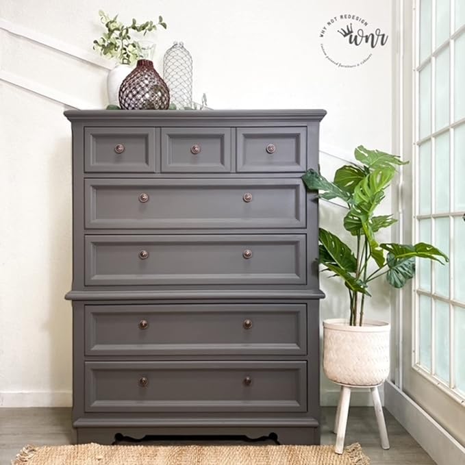 Dixie Belle Paint Company Chalk Finish Furniture Paint - Hurricane Gray (16oz) - Matte Medium Gray Chic Chalk Mineral DIY Furniture Paint