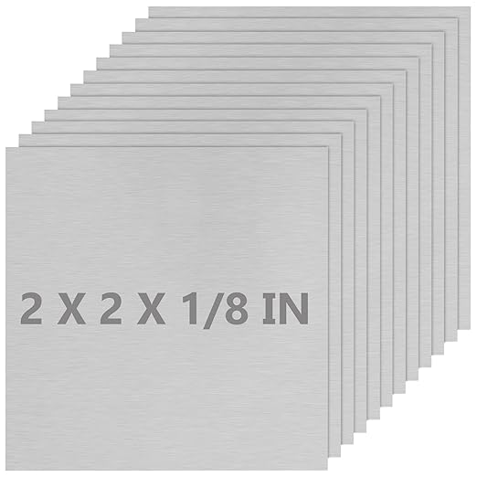 Welding Kit 12Pack 6061 T651 Small Aluminum Sheet Metal 2" X 2" X 0.125Inch Flat Plain 3MM Aluminum Plate Weld Practice kit for MIG, TIG, Stick, Arc, Gas, Brazing, Welding Practice Kit for Beginners