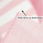 MEEDEE Pink Striped Burlap Ribbon - 2.5 Inch Wired Ribbon for Baby Girl Wreaths & Cakes, 10 Yards