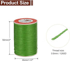 uxcell Round Leather Sewing Waxed Thread, 55m / 60 Yards Wax Polyester String, 0.8mm Waxed Stitching Cord for Leather Crafts, Bookbinding, Bracelets Braided, Light Green