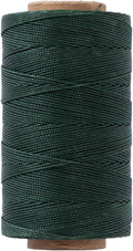 Heavy Duty Round Waxed Thread 0.8mm, 218 Yards, Dark Green, Bonded Thick Polyester Wax Coated Cord for Leather Sewing, Upholstery, Whipping Twine, Basket Weaving and Macrame Making