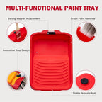 Mister Rui 9 Inch Paint Tray with Liner, 21 Pack, Sturdy Plastic Paint Tray with 20 Liners, Paint Pan Liners, Paint Roller Trays for Painting
