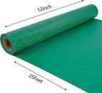 FUNKAKA Glitter Green HTV Heat Transfer Vinyl Rolls, 12" x 25ft PU Iron on Vinyl for T-Shirt Green Glitter HTV Vinyl for All Cutter Machines Easy to Cut & Weed for Heat Vinyl Design