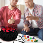SIQUK Large Dice Bag with Pockets Drawstring Dice Bag DND Dice Storage Bag Big Capacity Dice Pouch for RPG MTG Table Games, Hold over 300 Dice (Black & Red)