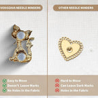Needle Minder Magnet, Magnetic Needle Minder, Needle Minders Magnetic Cross Stitch Accessories, Magnetic Needle Holder, Life Tree, Butterfly, Cats, Owl, Heart (CAT)