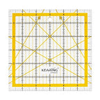 KERING Patchwork Quilting Ruler - 6x6 inch Non-Slip Acrylic Square Ruler for Foundation Paper Piecing, Bias Strips & Rotary Cutting, Durable Quilter's Tool with Anti-Slip Backing