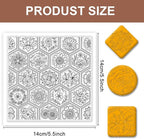 CHGCRAFT Flowers Boom Silicone Texture Stamp Clay Modeling Pattern Pad Texture Sheets for Polymer Clay Making Earrings Jewelry, 5.5x5.5inch