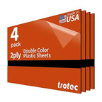 Trotec TroLase | 12"x20"x1/16", 4 Pcs | Orange/Black| 2 Ply | Modified Acrylic | Laser Engraving Double Color Plastic Sheet | Engraving Blanks for Laser, Saw, Guillotine | Made in USA