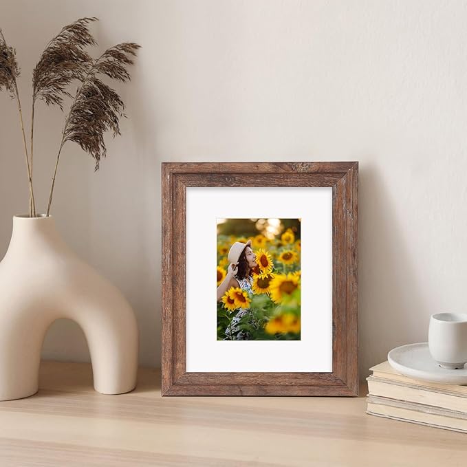 ZBEIVAN 8x10 White Picture Mats with Core Bevel Cut Frame Mattes for 5x7 Pictures - Pack of 5