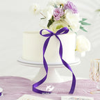 HUIHUANG Purple Satin Ribbon 1/2 inch X 50 Yards Continuous, Double-Faced Satin Ribbon for Gift Wrapping, Bows, DIY Crafts, Flower Bouquet, Wedding Decor, Holiday Party Decor