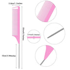 WILLBOND Magnetic Wrist Sewing Pincushion Wrist Magnetic Pin Holder Wristband Pin Cushion Holder with 3 Pcs Stainless Steel Pintail Comb Rat Tail Comb for Hair Clips Hand Sewing(Pink)