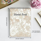 Cabreche Cute Sketchbook Top Spiral Bound Sketch Pad, 9 x 12 inch,100GSM Thick Paper,50 Sheets 100 Pages,Art Sketch Book Artistic Writing Drawing Paper for Girls Women Beginners-Golden Sunflower