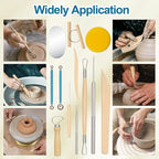 Amrules Clay Tools Kit, 12 PCS Pottery Tools, Practical Polymer Sculpting Tool Kit, Air Dry Clay Tool Set Suitable for Adults, Pottery Craft, Dotting, Drawing, Modeling, Shaping