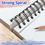 HTVRONT Watercolor Paper - 100 Sheets 5.5"x8.5" Watercolor Pad, 140 lb/300 GSM Watercolor Paper Pad, Spiral Bound for Full Spread & Sturdy Use, Ideal for Wet & Dry Media