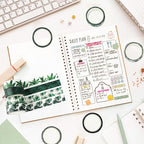 12 Rolls Greenery Washi Tape Set, Summer Tropical Leaves Masking Tape, Green Plants Cactus Succulents Decorative Tape Sticker for Scrapbook Journal DIY Craft Gift Wrapping 16.4FT