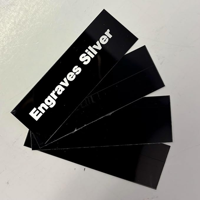 Blank Metal Plates for Laser Engraving - 4 Pack | Aluminum Sheets 0.020" Thick | CO2, Diode, Fiber Laser Compatible | Multiple Sizes & Colors (Black (engraves silver), 3x11.25 inch)