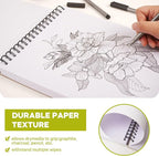 CONDA 9 x 12 Inch Sketchbook, Top Spiral Bound Sketch Pad, 100 Sheets (60 lb/90 GSM), Durable Acid-Free Sketch Paper, Drawing and Sketching Paper for Kids Adult Beginners