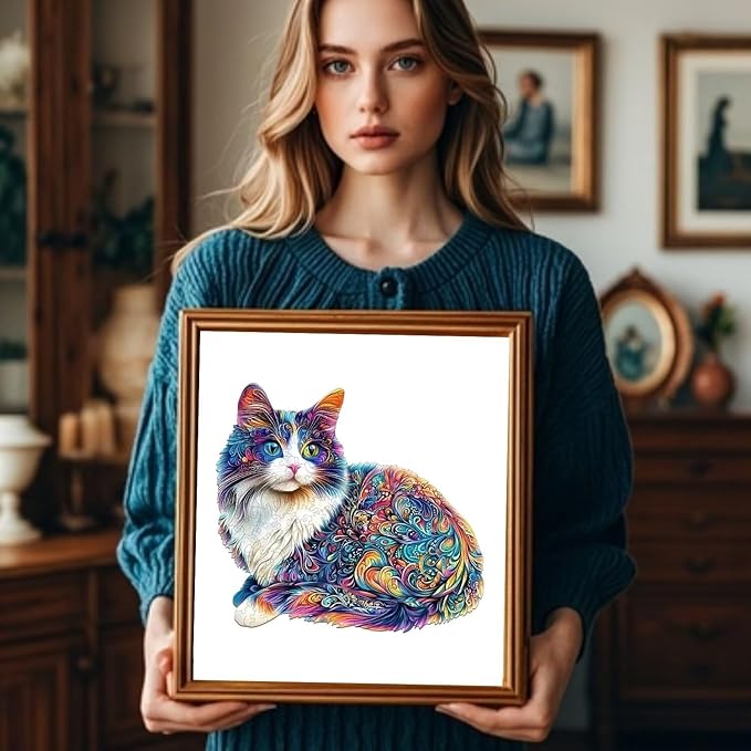 Lazy Cute Cat Adults Gifts Wooden 240 Pieces 13.4 * 12.2in