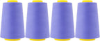 Mandala Crafts 4 Pack of Serger Threads Cones Spools - 40S/2 24000 Yards Polyester Periwinkle Threads for Sergers Machine and Overlock Quilting Sewing Machine