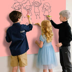 Magnetic Glass Whiteboard - Glass Dry Erase Board 48"x36" Large Frameless Glass Board for Walls Office School and Home, Pink
