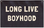 Long Live Boyhood Banner, Boys Room Decor, Canvas Banner Wall Hanging Flag Decor for Nursery Playroom Toddler Room