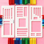 3 Pcs Journal Stencil Set – Reusable Flexible Templates for Dotted Journals & Planners, Drawing & Lettering Aids for DIY Checklists, Calendars, Scrapbooking & Daily Tracking (B)