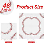 Aodaer 48 Pieces Baseball Napkins - 13 x 13 Inches Disposable Pattern Napkins for Sports Party Supplies, Birthday Party Decorations