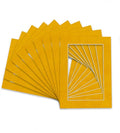 Pack of 25 Acid Free 11x14 Mats Bevel Cut for 8.5x11 Photos - Bright Yellow Precut Matboards With Backing Boards and Clear Photo Mat Bags For Pictures, Photos, Framing - 4-ply Thickness