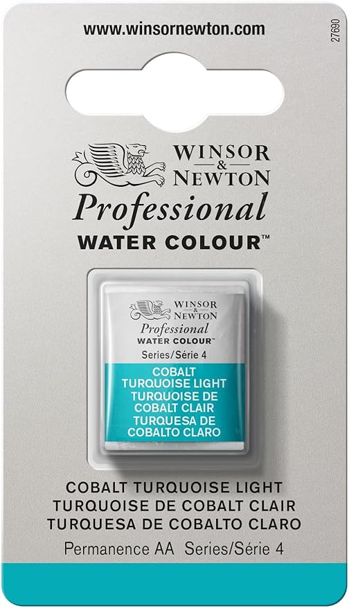 Winsor & Newton Professional Water Colour Paint, Half Pan, Cobalt Turquoise Light
