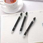12 PCS 2 in 1 Stylus Ballpoint Pen with Stylus Tip, 1.0 mm Black Ink Metal Pen Stylus Pen for Touch Screens (Silver & Black)