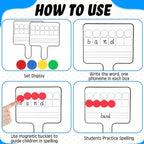 Seajan 9 Pcs Magnetic Paddle Set Education Dry Erase Double Side Handheld Answer Board with Magnetic Counters Discs Phonemic Awareness Phonics Games Toy for Students Kids Teaching Supply (Black)