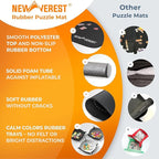 Newverest Jigsaw Puzzle Mat Roll Up, Saver Pad 55” x 35.5” Portable Keeper Up to 3000 Pieces with Non-Slip Rubber Bottom and Polyester Top + 3 Puzzle Sorting Trays, Travel-Friendly Storage Bag