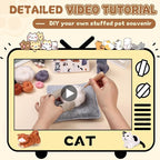 Mayboos 6 Pcs Needle Felting Kit, Animal Needle Felting Beginner Kits Wool Felt Needle Felting Tools with Instruction for DIY Craft Animal Home Decoration (Cute Cat)