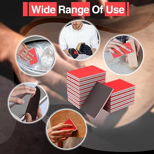 30-Pcs 3x4 Inch 3000 Grit Sanding Sponge Set, Soft Foam Hand Sanding Blocks, Ultra-Fine Wet/Dry Sandpaper for Wood, Metal, Drywall, Furniture Polishing