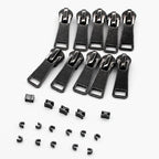 #5 Metal Zippers by The Yard Bulk 2 Yards Black Tape with 10 pcs Sliders Black Nickel Teeth Handmade Zipper for Sewing Craft Bag Backpack, Wallets, Purses Leekayer