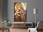 My Photostation.com Round 24'' Jesus and Virgin Mary Glass Wall Art Tempered Glass Printing Wall Decor Large Wall Art Wall Hangings