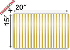 Flexicore Packaging Metallic Gold Pin Stripe Print Gift Wrap Tissue Paper Size: 15 Inch X 20 Inch | Count: 100 Sheets | Color: Gold Pin Stripe