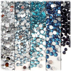 The Crafts Outlet 5-PK Set (7,200-Piece), Round 3mm Rhinestones, Flatback, Green Tones