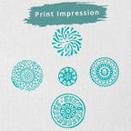 Round Shape Wooden Stamp Block for Block Printing - Handcarved Stamps for Saree Border/Scrapbook/Fabric/Textile/Paper/Clay/Pottery (Set of 5) Hashcart®